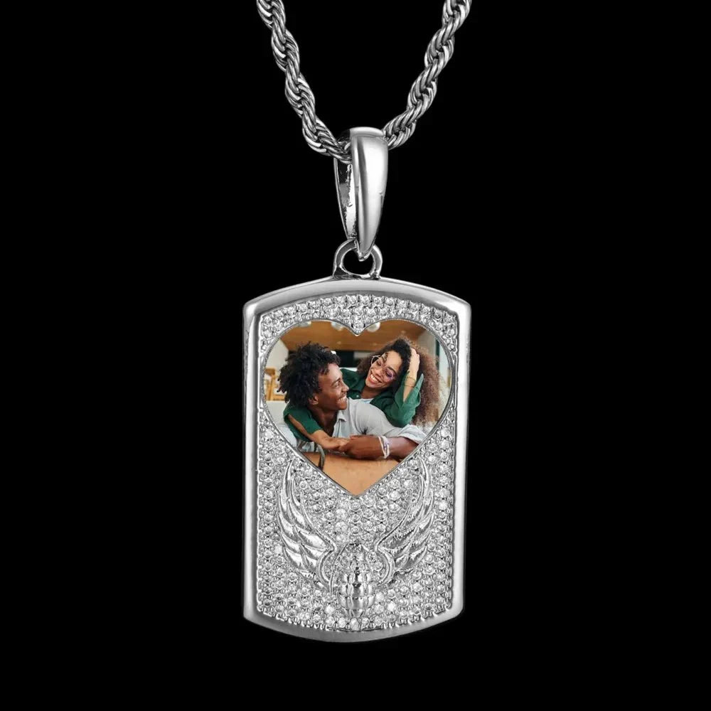 Winged Grenade Solid Dog Tag Custom Photo Pendant - 25mm