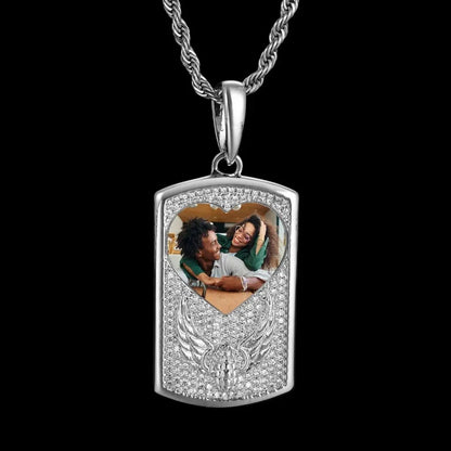 Winged Grenade Solid Dog Tag Custom Photo Pendant - 25mm