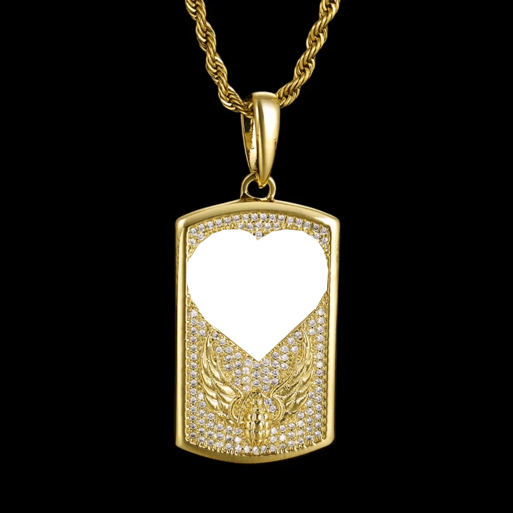 Winged Grenade Solid Dog Tag Custom Photo Pendant - 25mm
