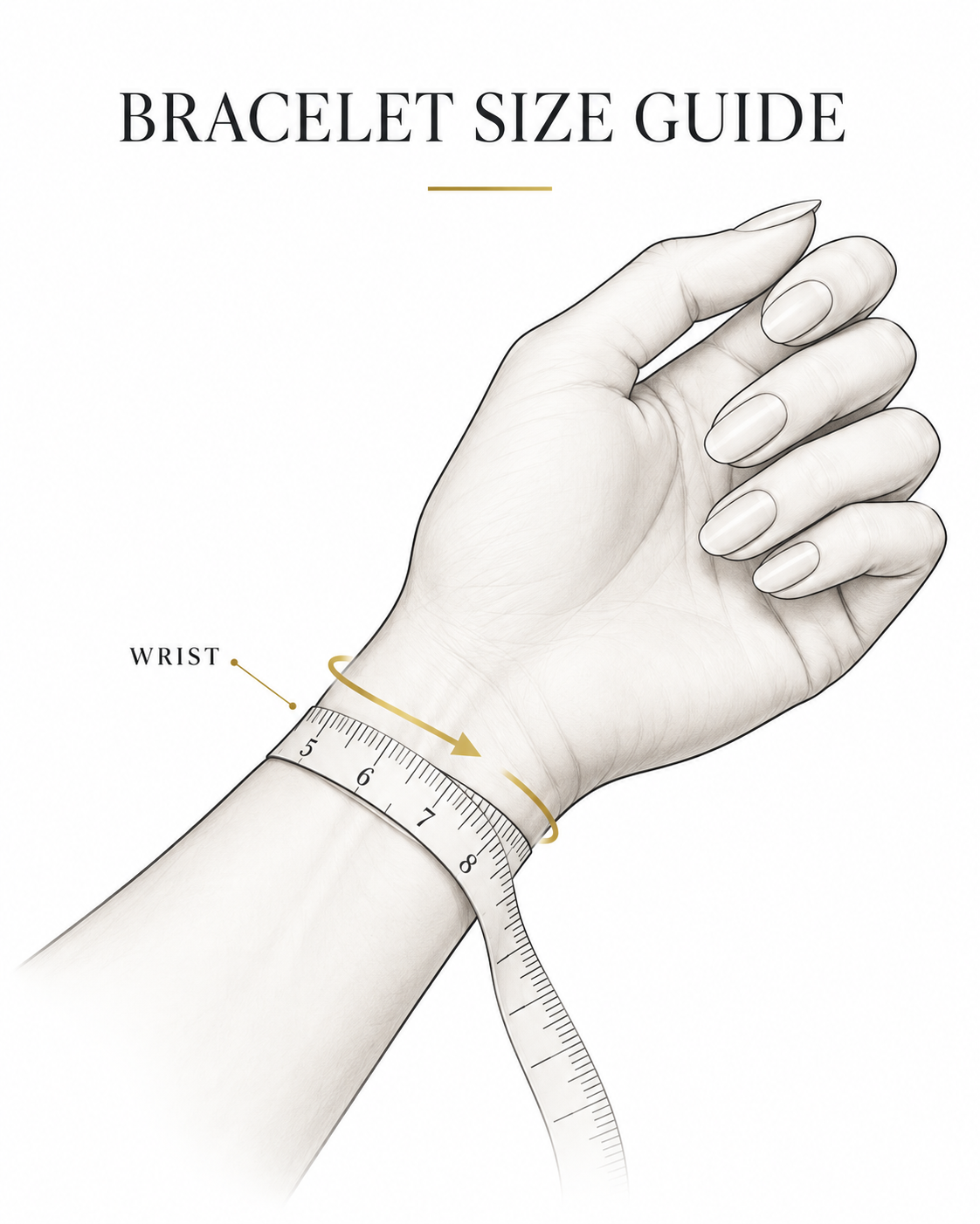 Bracelet wrist measurement guide